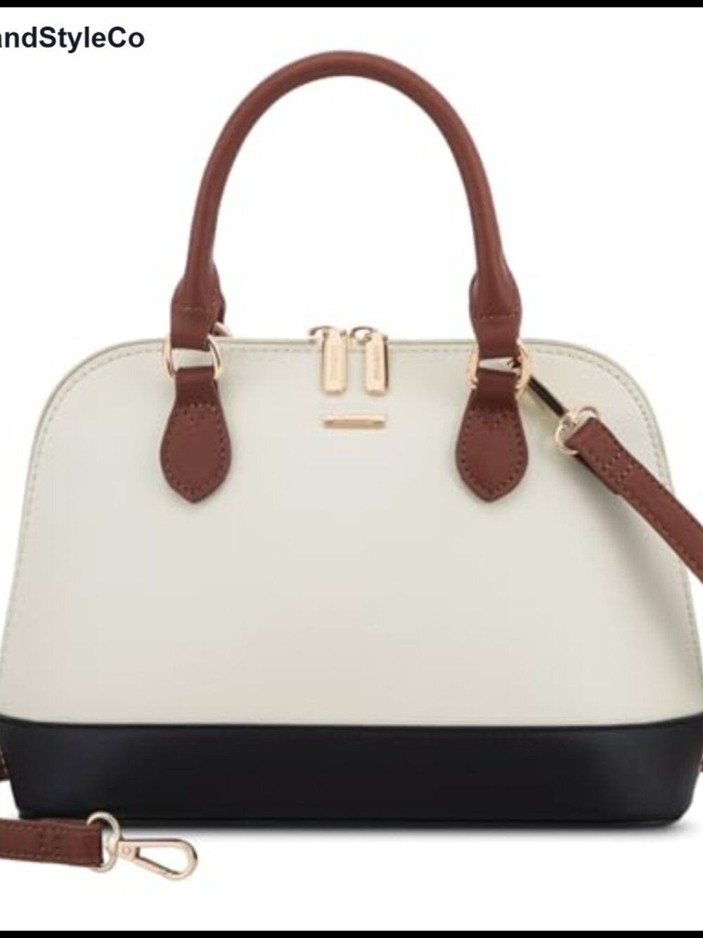 Vegan Leather Faux Leather Satchel Handbag Crossbody Purse Women Double Zip